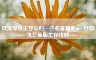 饥荒原版生存中的一些必备辅助mod推荐(饥荒原版生存攻略)