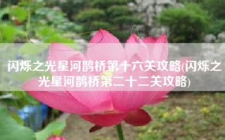 闪烁之光星河鹊桥第十六关攻略(闪烁之光星河鹊桥第二十二关攻略)