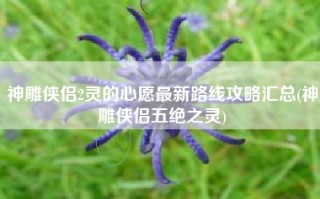 神雕侠侣2灵的心愿最新路线攻略汇总(神雕侠侣五绝之灵)