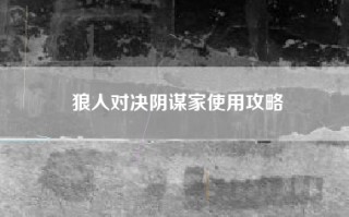 狼人对决阴谋家使用攻略