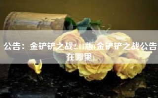 公告：金铲铲之战2.11版(金铲铲之战公告在哪里)