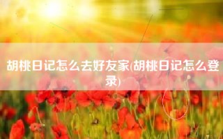 胡桃日记怎么去好友家(胡桃日记怎么登录)