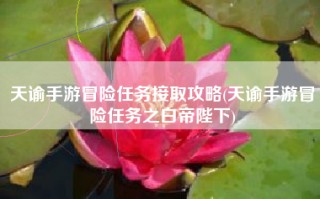 天谕手游冒险任务接取攻略(天谕手游冒险任务之白帝陛下)