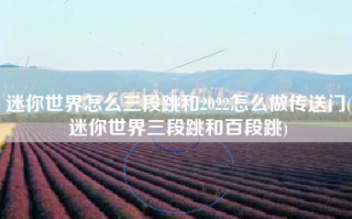 迷你世界怎么三段跳和2022怎么做传送门(迷你世界三段跳和百段跳)