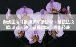 游戏王决斗链接满配暗黑界卡组玩法攻略(游戏王决斗链接满级任意出技能)