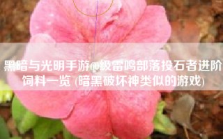 黑暗与光明手游60级雷鸣部落投石者进阶饲料一览 (暗黑破坏神类似的游戏)