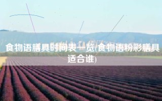 食物语膳具时间表一览(食物语粉彩膳具适合谁)