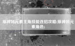 原神风元素主角技能连招攻略(原神风元素角色)