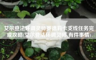 艾尔登法环调灵师罗德莉卡支线任务完成攻略(艾尔登法环调灵师 有件事情)