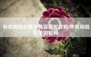 咔叽探险队新手阵容搭配攻略(咔叽探险队手游官网)