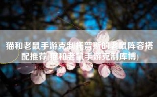猫和老鼠手游克制托普斯的老鼠阵容搭配推荐(猫和老鼠手游克制库博)