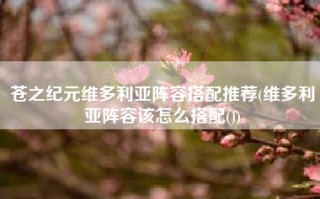 苍之纪元维多利亚阵容搭配推荐(维多利亚阵容该怎么搭配())