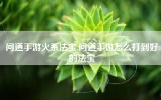 问道手游火系法宝,问道手游怎么打到好的法宝