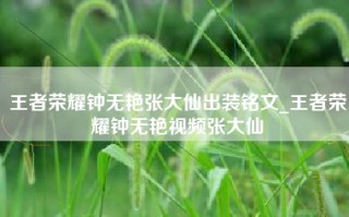 王者荣耀钟无艳张大仙出装铭文_王者荣耀钟无艳视频张大仙