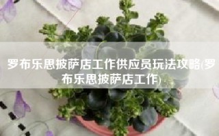 罗布乐思披萨店工作供应员玩法攻略(罗布乐思披萨店工作)