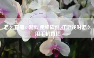 怎么直播3d游戏视频软件,打游戏时怎么用手机直播