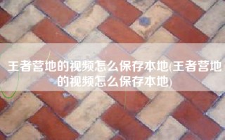 王者营地的视频怎么保存本地(王者营地的视频怎么保存本地)