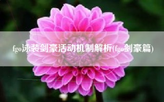 fgo泳装剑豪活动机制解析(fgo剑豪篇)