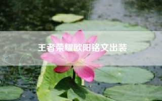 王者荣耀欧阳铭文出装