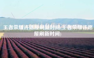 王者荣耀许愿屋刷新时间(王者荣耀许愿屋刷新时间)