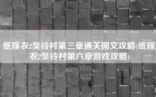 纸嫁衣2奘铃村第三章通关图文攻略(纸嫁衣2奘铃村第六章游戏攻略)