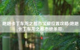 跑跑卡丁车龙之都市宝藏位置攻略(跑跑卡丁车龙之都市绝杀哥)