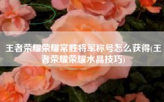 王者荣耀荣耀常胜将军称号怎么获得(王者荣耀荣耀水晶技巧)