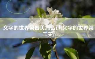 文字的世界第四关怎么过(文字的世界第二关)