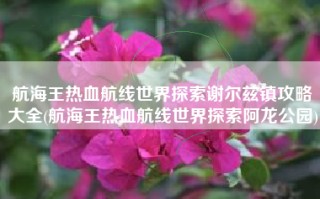 航海王热血航线世界探索谢尔兹镇攻略大全(航海王热血航线世界探索阿龙公园)