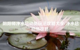 阴阳师净水总动员玩法攻略大全(净水总动员攻略)