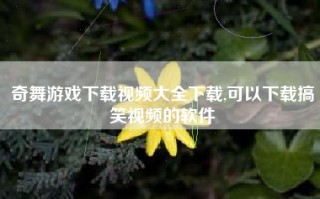 奇舞游戏下载视频大全下载,可以下载搞笑视频的软件