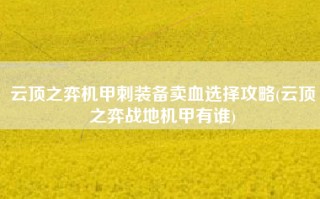 云顶之弈机甲刺装备卖血选择攻略(云顶之弈战地机甲有谁)