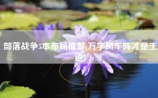 部落战争5本布局推荐(万字风车阵才是王道)