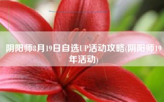 阴阳师8月19日自选UP活动攻略(阴阳师19年活动)