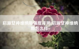 启源女神维纳斯强度评测(启源女神维纳斯怎么样)