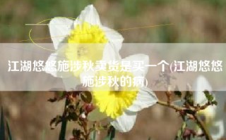 江湖悠悠施涉秋卖货是买一个(江湖悠悠施涉秋的病)