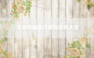 王者荣耀夏日蹴鞠获得大全