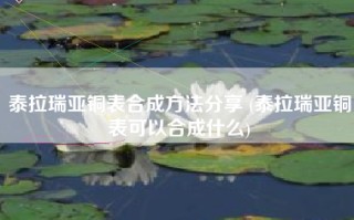 泰拉瑞亚铜表合成方法分享 (泰拉瑞亚铜表可以合成什么)