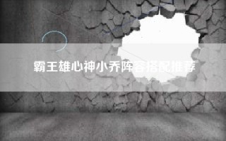 霸王雄心神小乔阵容搭配推荐