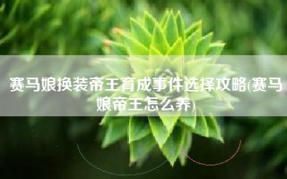 赛马娘换装帝王育成事件选择攻略(赛马娘帝王怎么养)