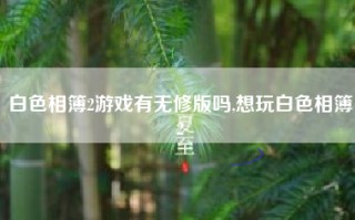 白色相簿2游戏有无修版吗,想玩白色相簿2