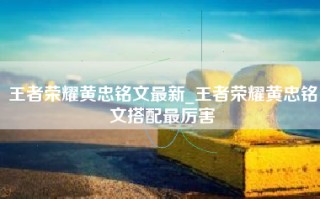 王者荣耀黄忠铭文最新_王者荣耀黄忠铭文搭配最厉害