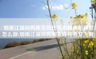 烟雨江湖凤鸣集支线任务攻略食蛇神君怎么做(烟雨江湖凤鸣集支线任务女飞贼)