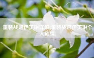 重装战姬伊芙琳详解(重装战姬伊芙琳个人剧情)