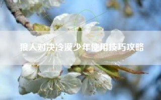 狼人对决冷漠少年使用技巧攻略