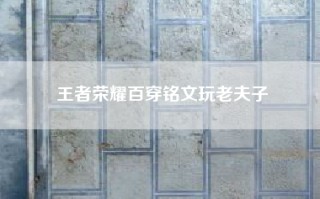 王者荣耀百穿铭文玩老夫子