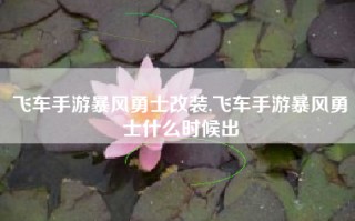 飞车手游暴风勇士改装,飞车手游暴风勇士什么时候出