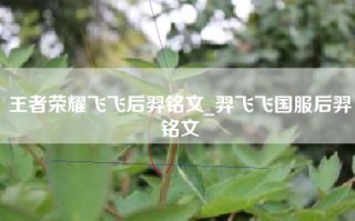 王者荣耀飞飞后羿铭文_羿飞飞国服后羿铭文