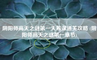 阴阳师高天之谜第一天筹谋通关攻略 (阴阳师高天之谜第一章节)