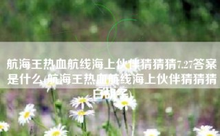 航海王热血航线海上伙伴猜猜猜7.27答案是什么(航海王热血航线海上伙伴猜猜猜白胡子)